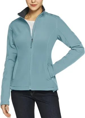 TSLA Women's Full-Zip Waterproof Softshell Jacket, Micro Fleece Jacket, Wind Proof Lightweight Jackets