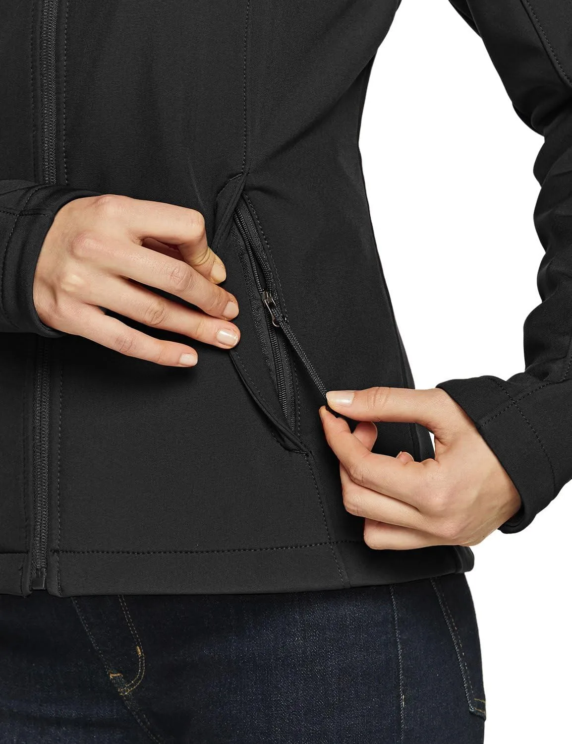 TSLA Women's Full-Zip Waterproof Softshell Jacket, Micro Fleece Jacket, Wind Proof Lightweight Jackets