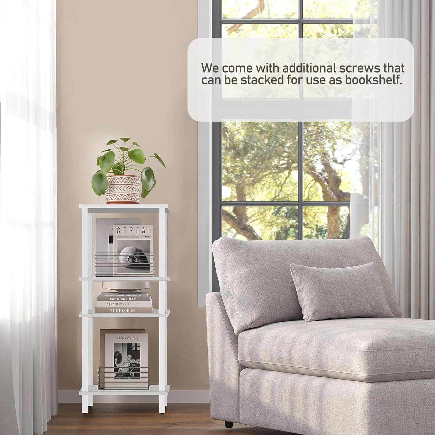 TUTOTAK End Table, Side Table, Nightstand, 2-Tier Storage Shelf, Sofa Side Table for Small Space, Living Room, Bed Room TB01BMW034