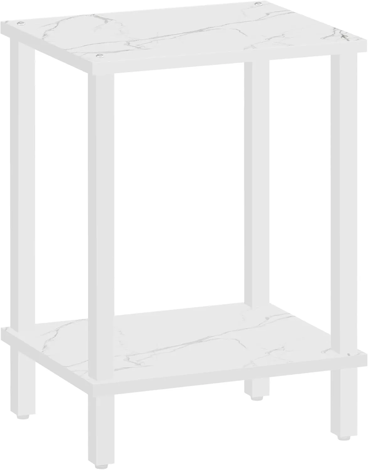 TUTOTAK End Table, Side Table, Nightstand, 2-Tier Storage Shelf, Sofa Side Table for Small Space, Living Room, Bed Room TB01BMW034