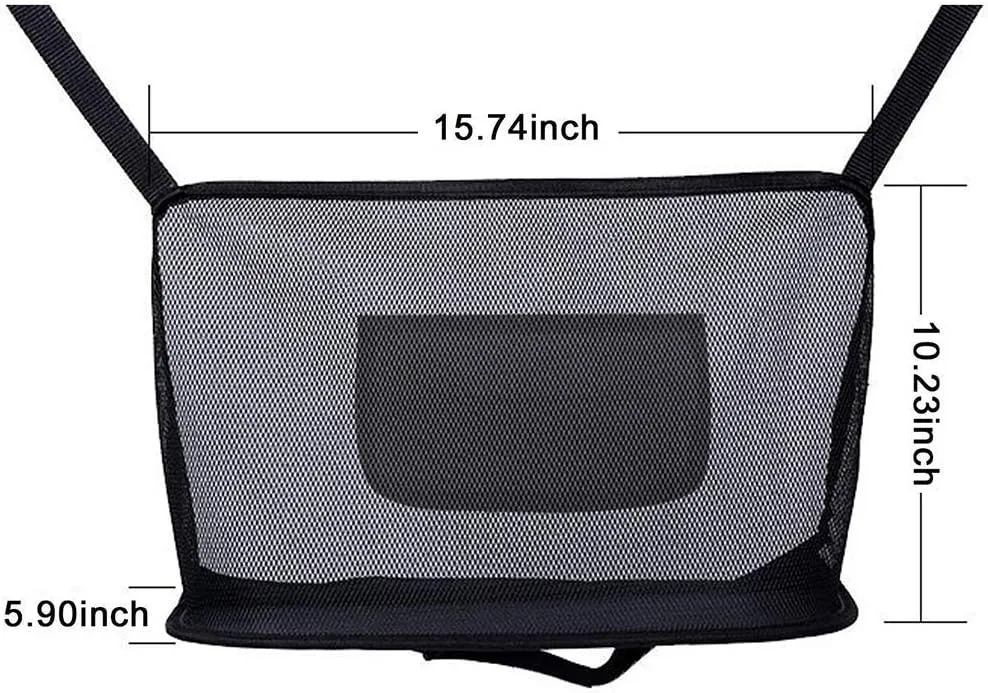 TWAYFEL Car Net Pocket Handbag Holder, Seat Back Organizer Mesh Large Capacity Bag, Driver Storage Netting Pouch for Purse Between Two Seat, Barrier of Backseat Pet Kids (Black, Upgrade)
