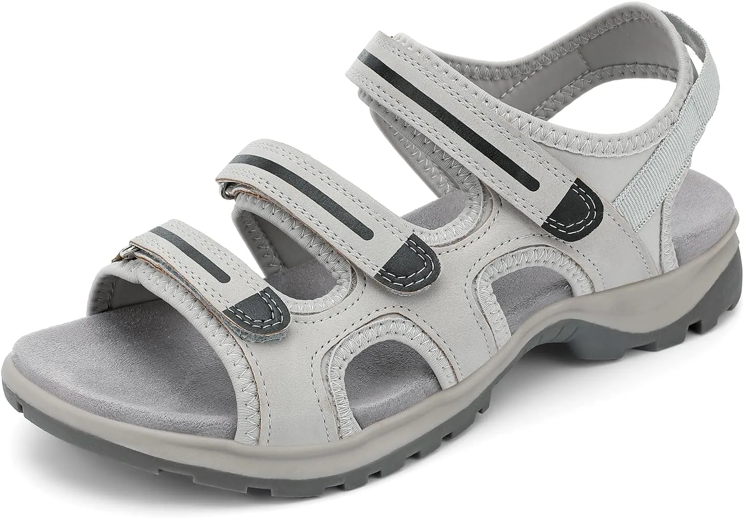 UBFEN Womens Hiking Walking Sandals - Arch Support Open Toe Adjustable Strap Sandals Comfortable Sport Outdoor Shoes