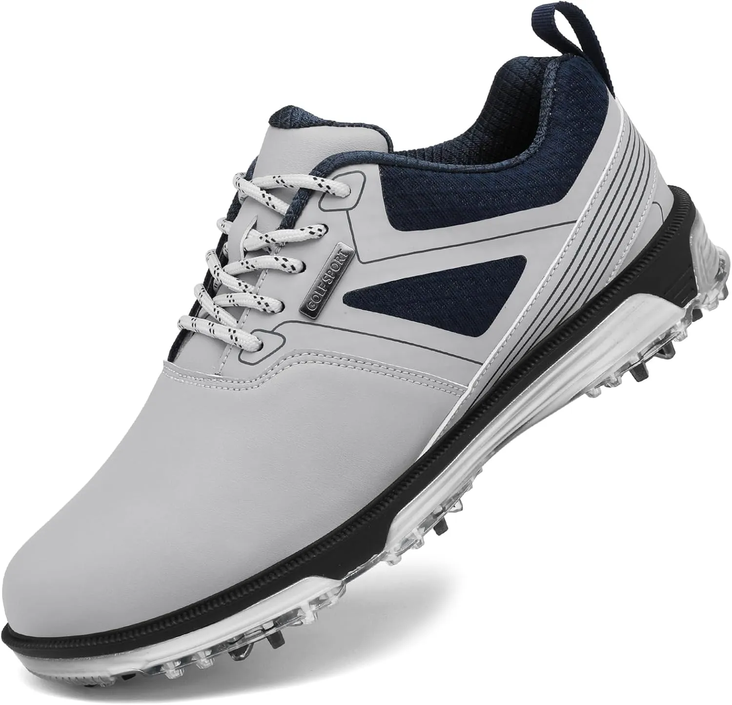 ULTIANT Men's Golf Shoes Fixed Nailless Sole Waterproof Lightweight No-Slip Walking Shoes Size7.5-13
