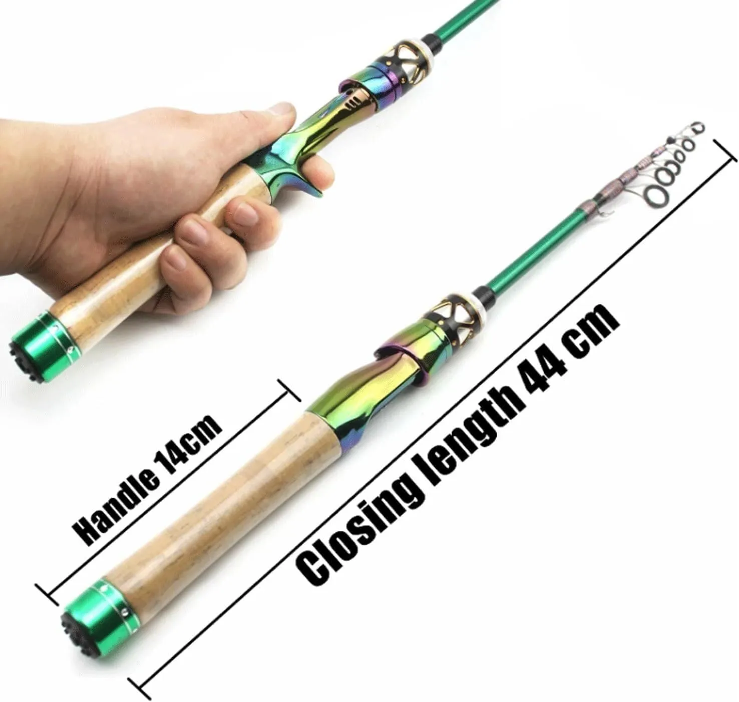 Ultra-Short Carbon Telescopic Spinning Fishing Rod, 1.68m, Portable & Lightweight, Electroplated Design, for Travel & Outdoor Adventures