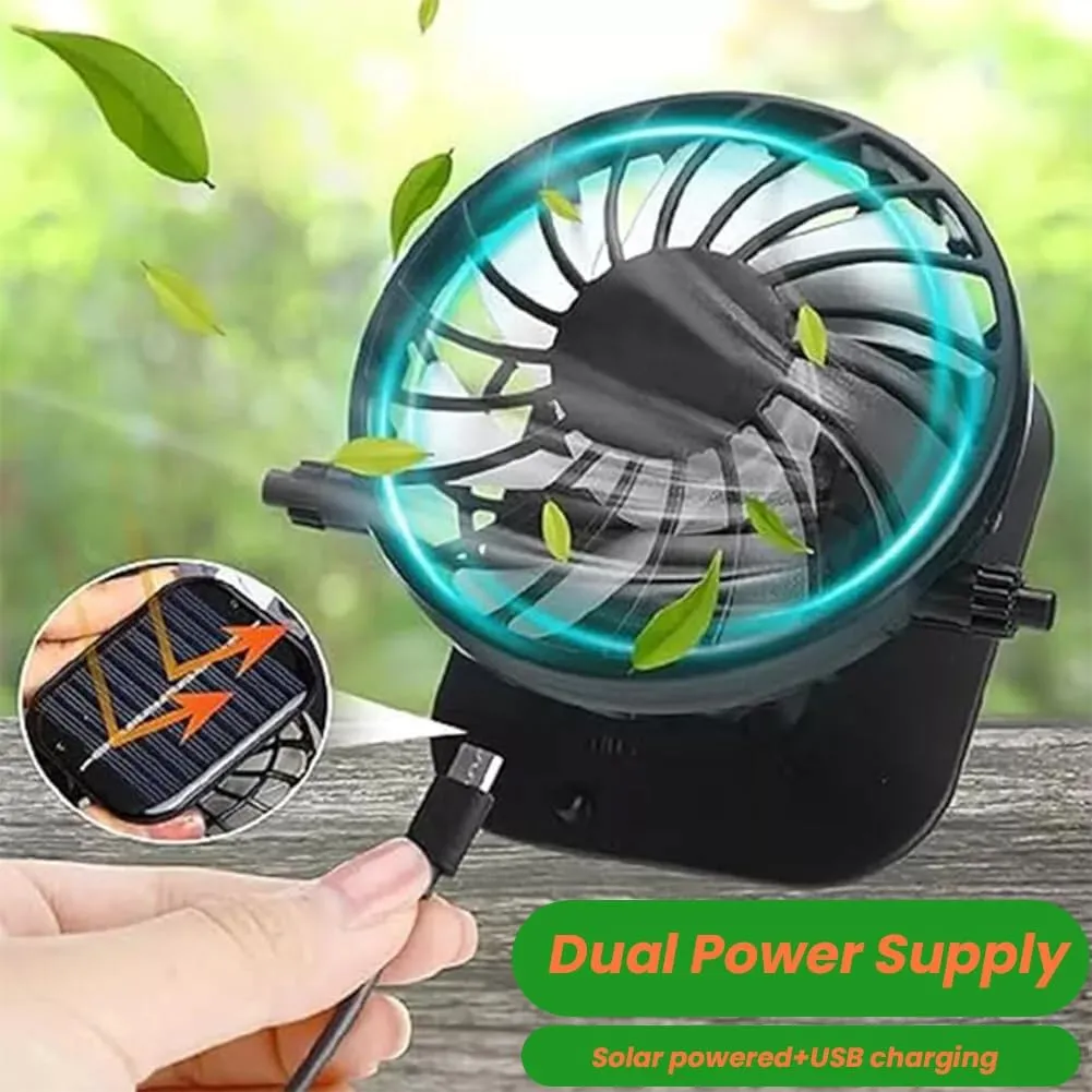 Ultralight Hat with Fans Solar Power, Outdoor Wide Brim Sun Hat with 2 Solar Fan, Removable USB Charging Fan