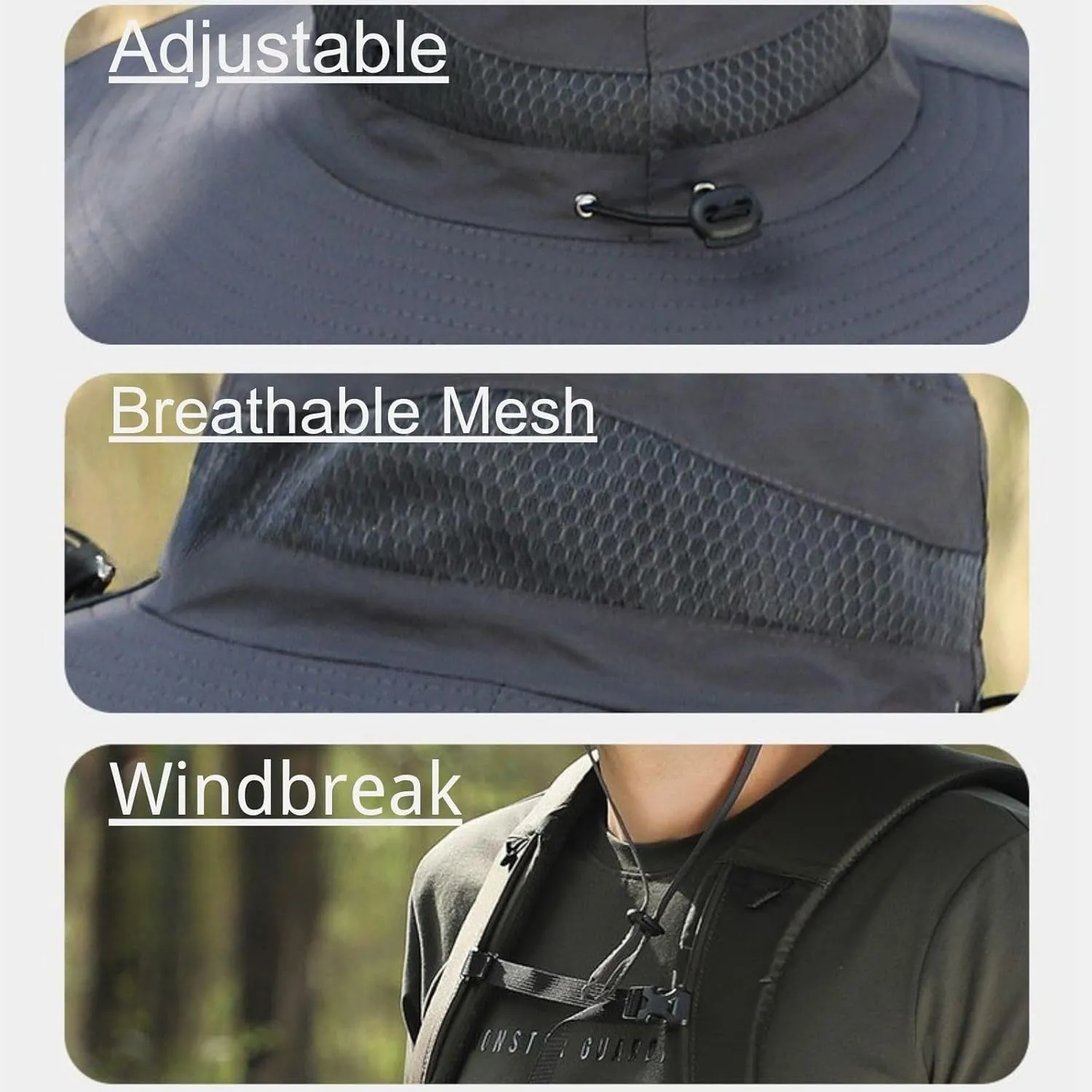 Ultralight Solar Fan Hat for Men&Women,Wide Brim Sun Hat with Dual Fans,USB and Solar Powered,UPF50  Cooling Hat for Outdoors