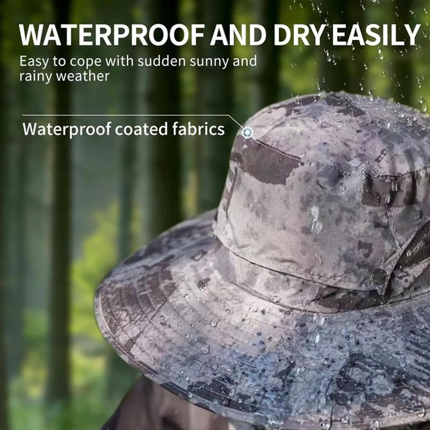 Ultralight Solar Fan Sun Hat, Outdoor Wide Brim Sun Hat with 2 Solar Fan, UPF 50  Waterproof Removable, Solar & USB Charging