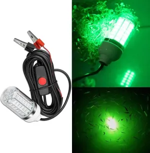 Underwater Fishing LED Light 15w,12v,Green Light IP68 Waterproof Lamp 360 Degree All-Round Underwater Lighting Fish Light Collection Fish Lamp for Underwater Lighting, Night Fishing, Lure