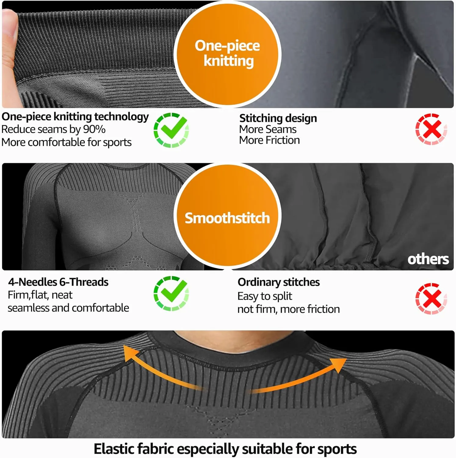 UNIQUEBELLA Womens Thermal Underwear, Thermal Base Layers Women - Ski Wear Ladies Compression Athletic Long Johns Skins Set