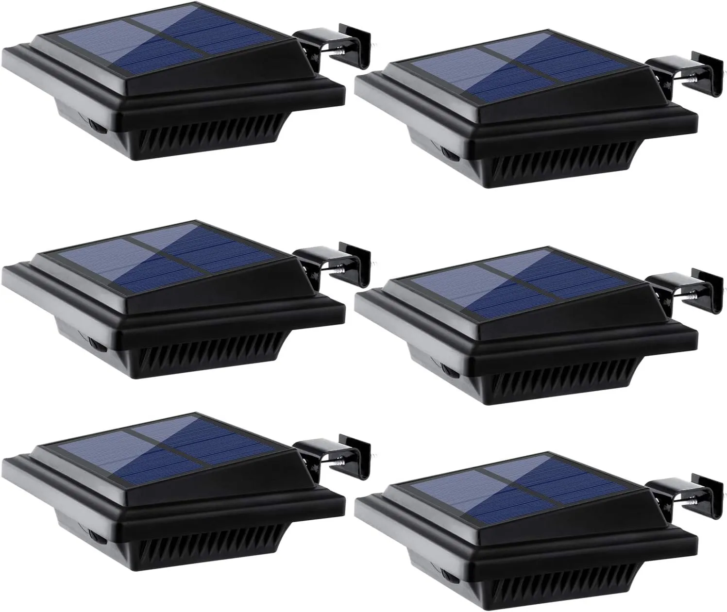 UniqueFire Solar Gutter & Fence Lights - 40 LED Outdoor Waterproof Security Lamps for Eaves, Garden & Walkway (6PCS Black, Warm Light)