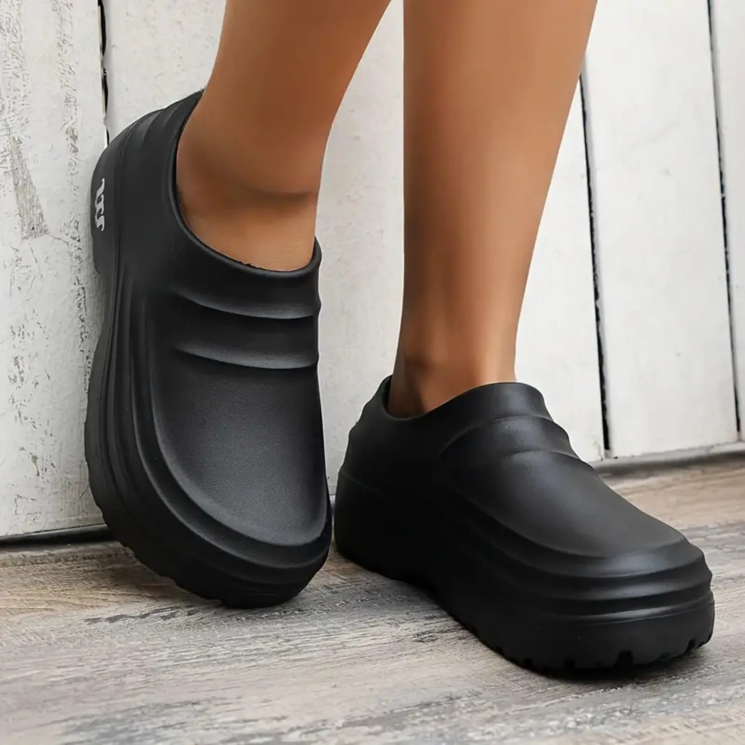 Unisex Black Chef Shoes Mens Womens Lightweight Non-Slip Work Shoes for Kitchens