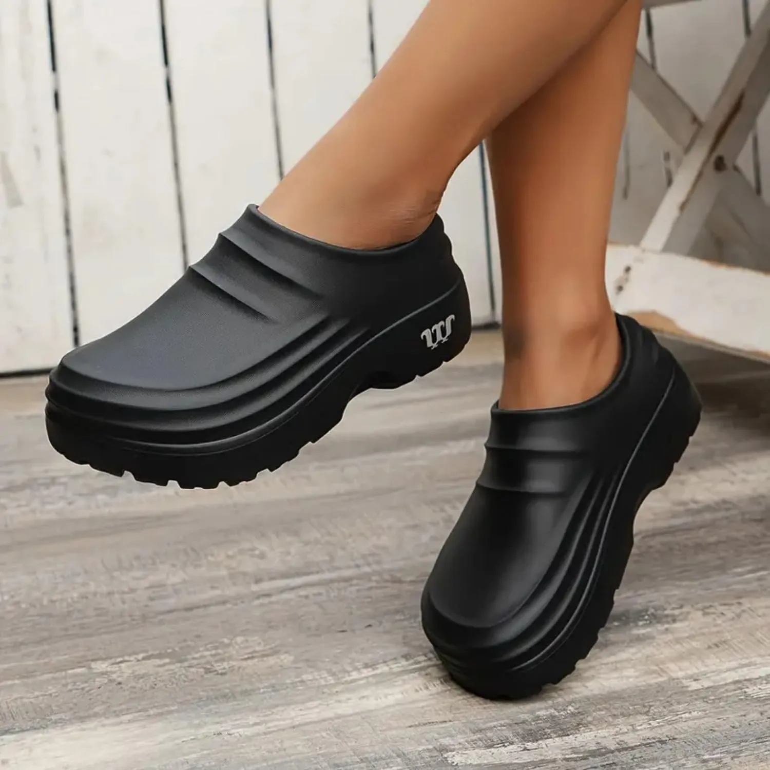 Unisex Black Chef Shoes Mens Womens Lightweight Non-Slip Work Shoes for Kitchens
