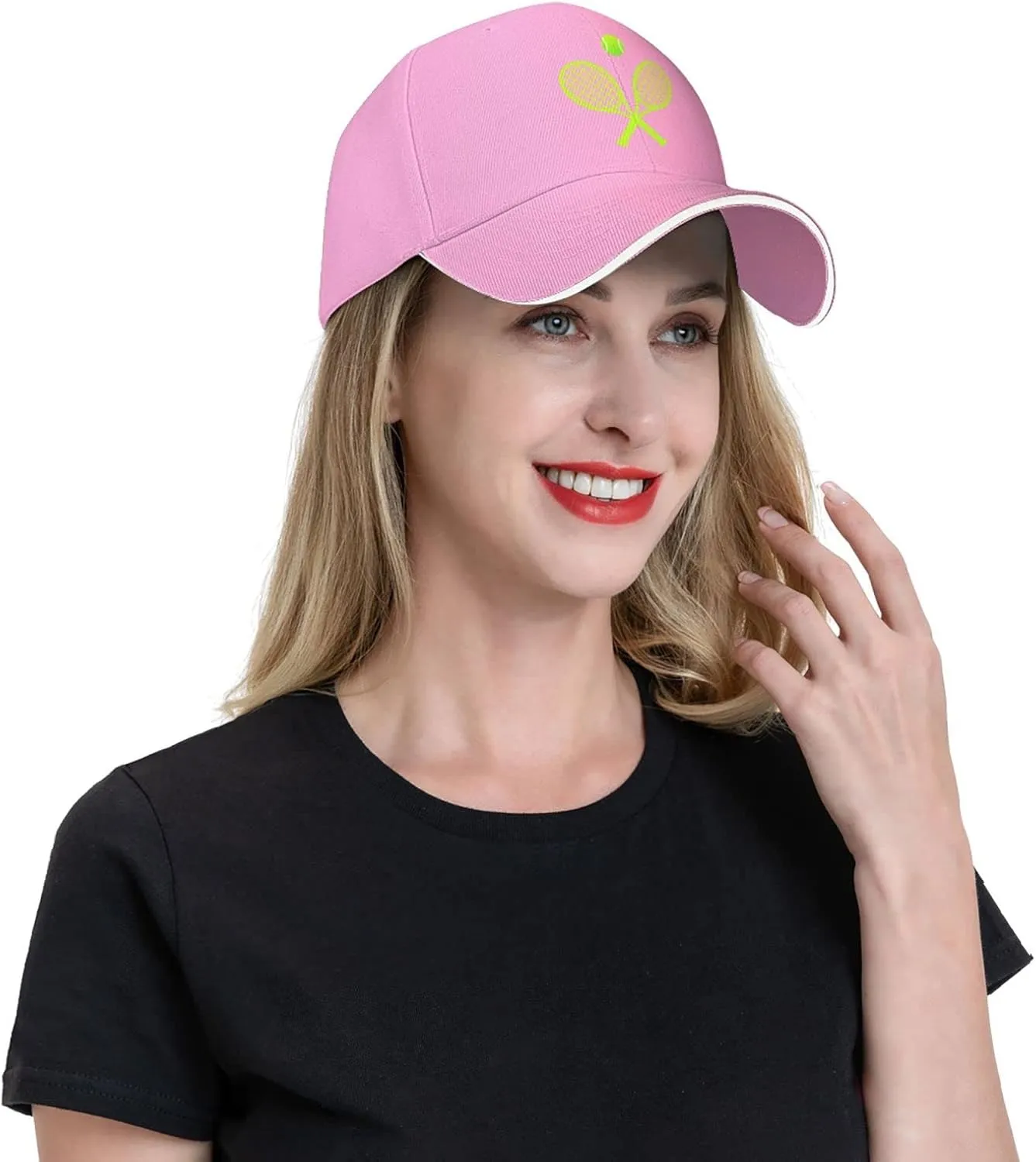 Unisex Love Tennis Baseball Cap Adjustable, Tennis Racket Ball Baseball Hat for Men Women