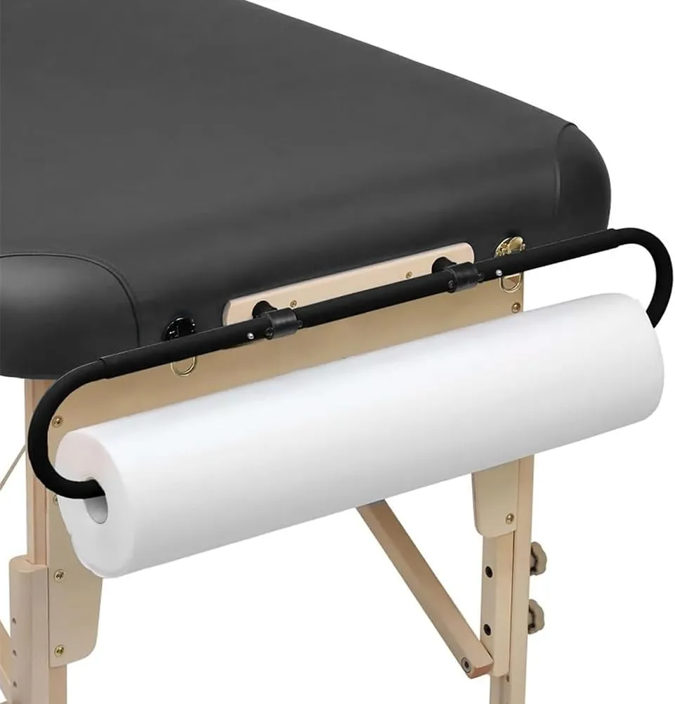 Universal Massage Table Paper Roll Holder – Adjustable Steel Frame for Spa & Therapy Tables, Fits Most Portable Massage Beds/Therapy Table Nonwoven/Exam Paper Roll Support Bracket