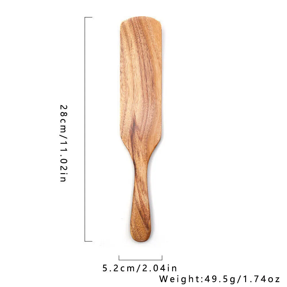 US 1-2 Set of 5 Pcs Nice-nook Spurtles Cook Kitchen Tool Wooden Non Stick Spoon