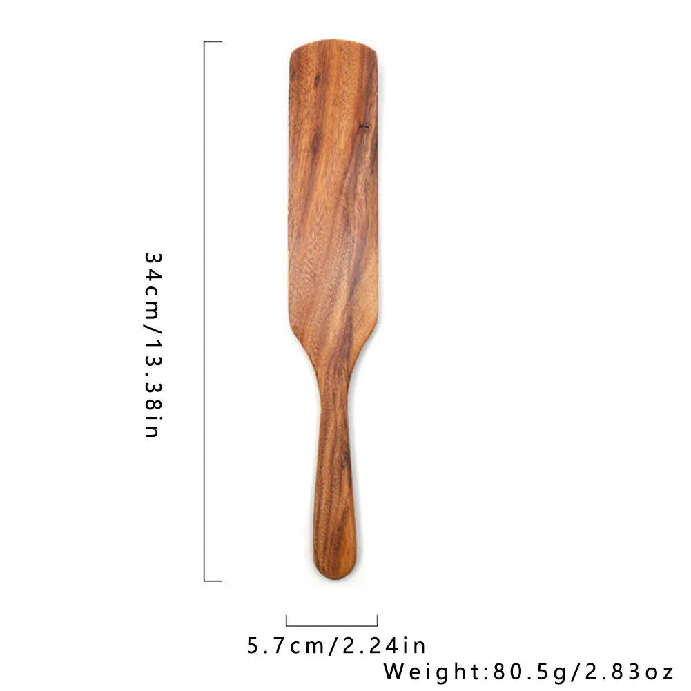 US 1-2 Set of 5 Pcs Nice-nook Spurtles Cook Kitchen Tool Wooden Non Stick Spoon