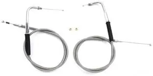 V-Twin 36-0856 - 34" Stainless Steel Throttle and Idle Cable Set