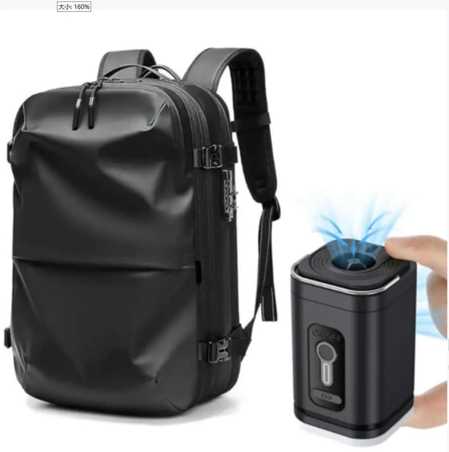 Vacuum Compression Travel Set – Backpack with Power Bank