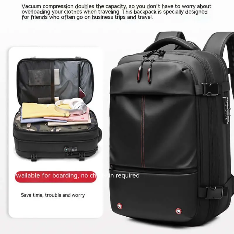 Vacuum Compression Travel Set – Backpack with Power Bank