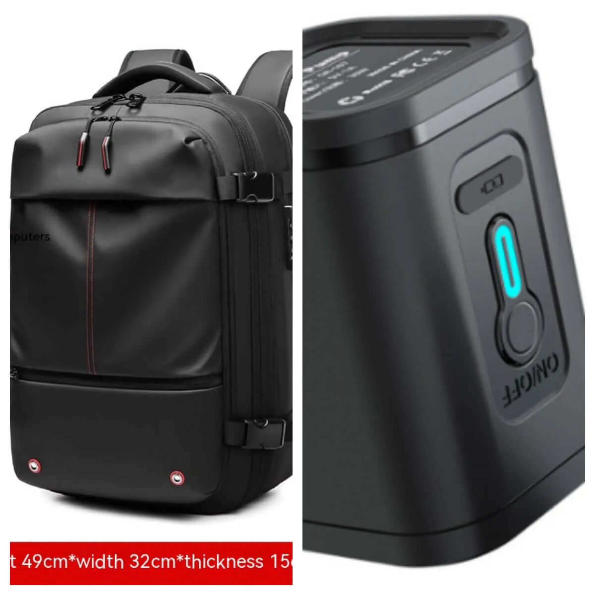 Vacuum Compression Travel Set – Backpack with Power Bank