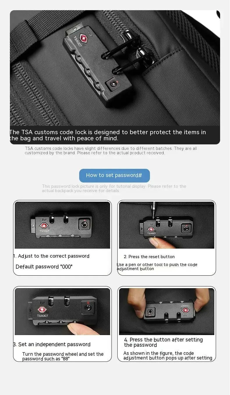 Vacuum Compression Travel Set – Backpack with Power Bank