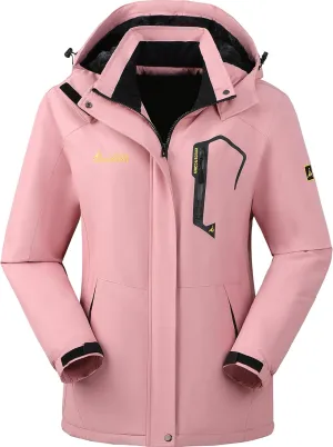 V.A.TOR 189 UNCO&BOROR Women Thermal Insulated Ski Jacket,Waterproof Windproof Coat with Hood for Hiking & Snowboarding