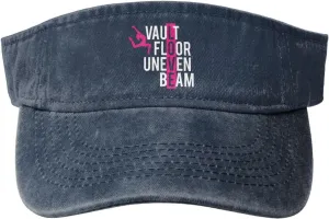 Vault Floor Uneven Beam Sun Visor Hats for Women Men Adjustable Cotton Sun Hat Golf Cap