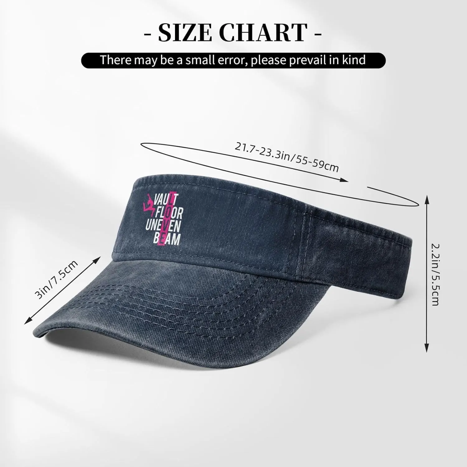 Vault Floor Uneven Beam Sun Visor Hats for Women Men Adjustable Cotton Sun Hat Golf Cap