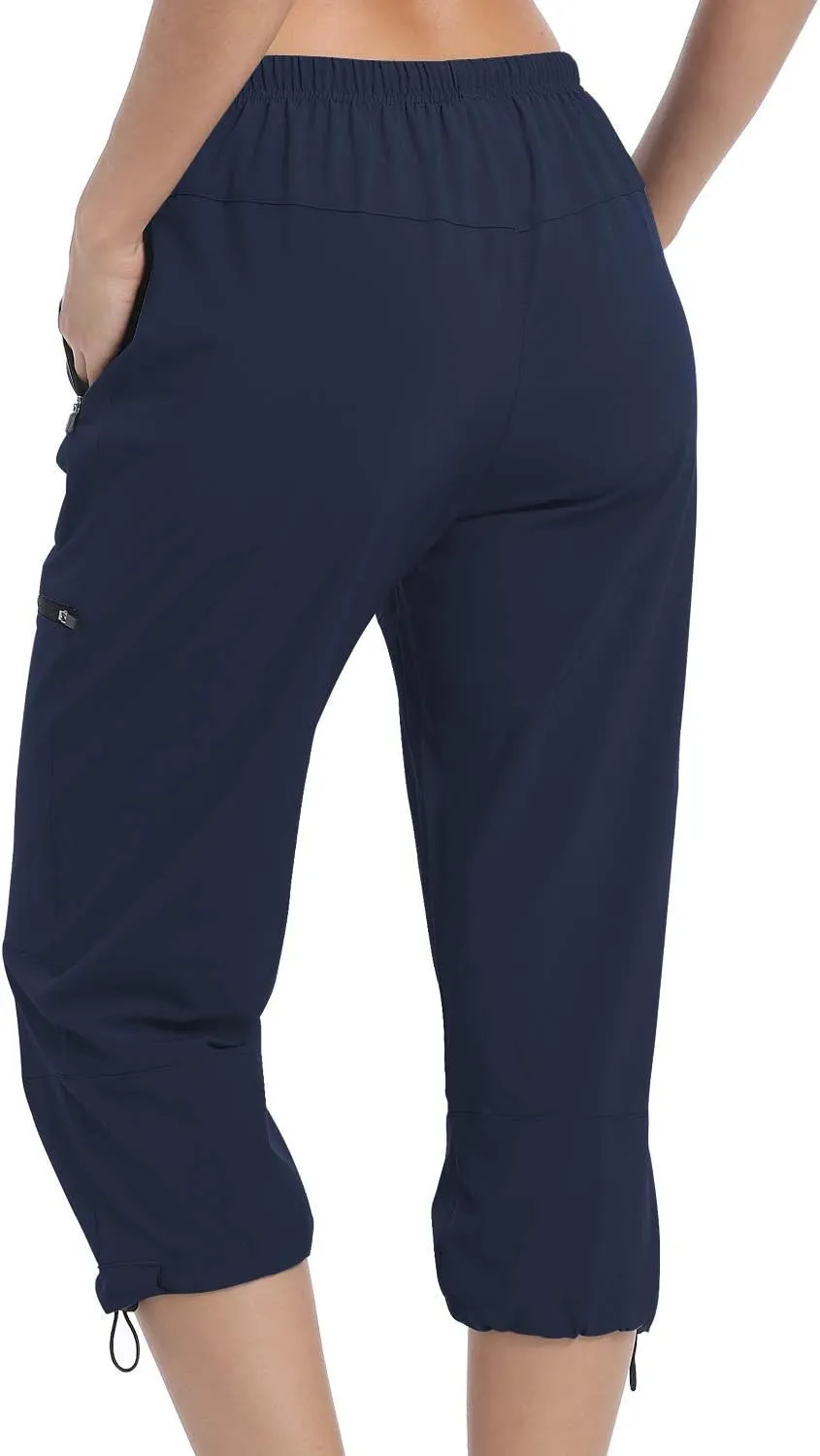VAYAGER Sports Women's Outdoor Hiking Capri Pants Loose-Fit Lightweight with Zipper Pockets