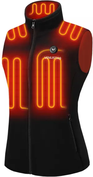 Venustas Women's Heated Vest, Up to 20 Hours Warmth, Heated Fleece Vest with Battery Included