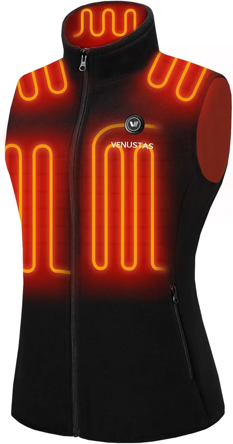 Venustas Women's Heated Vest, Up to 20 Hours Warmth, Heated Fleece Vest with Battery Included