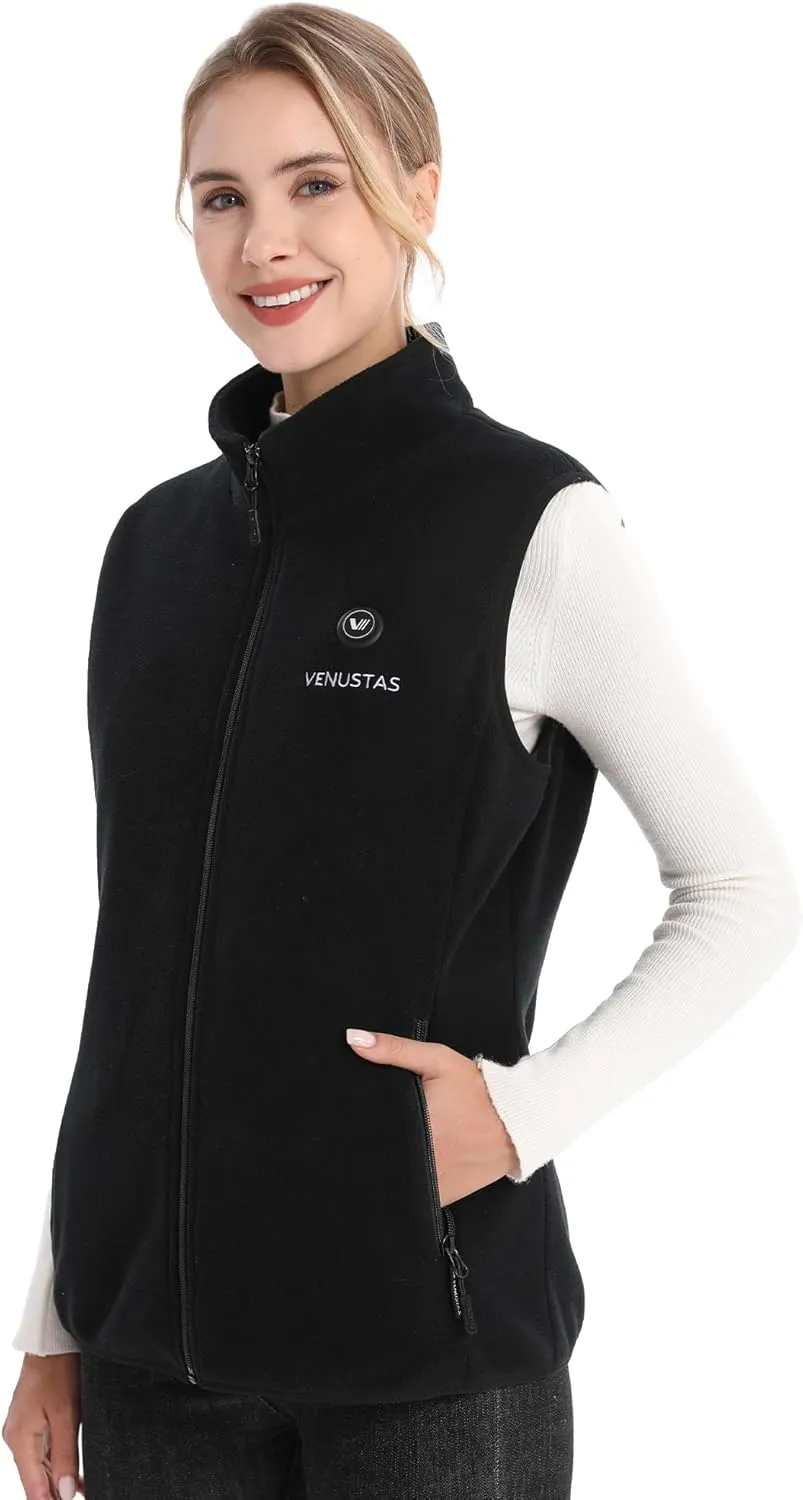 Venustas Women's Heated Vest, Up to 20 Hours Warmth, Heated Fleece Vest with Battery Included
