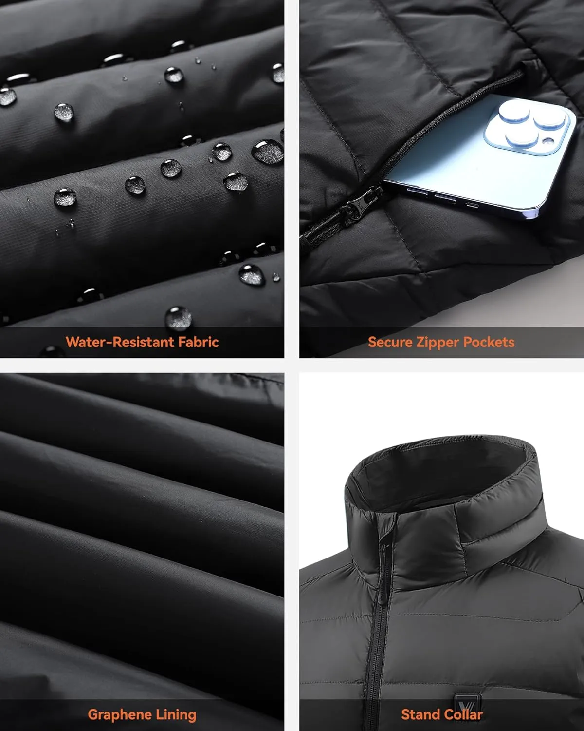 Venustas Women's Recycled Heated Down Vest with Battery Pack, Lightweight Electric Heating Puffer Vest for Hiking, Skiing