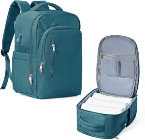 VGCUB Large Travel Backpack,Waterproof Laptop Carry on Backpack Purse for Women Men,Gym Hiking Backpack Personal Item Size Casual Daypack Work Business Backpack With USB Charging Port,Peacock Blue
