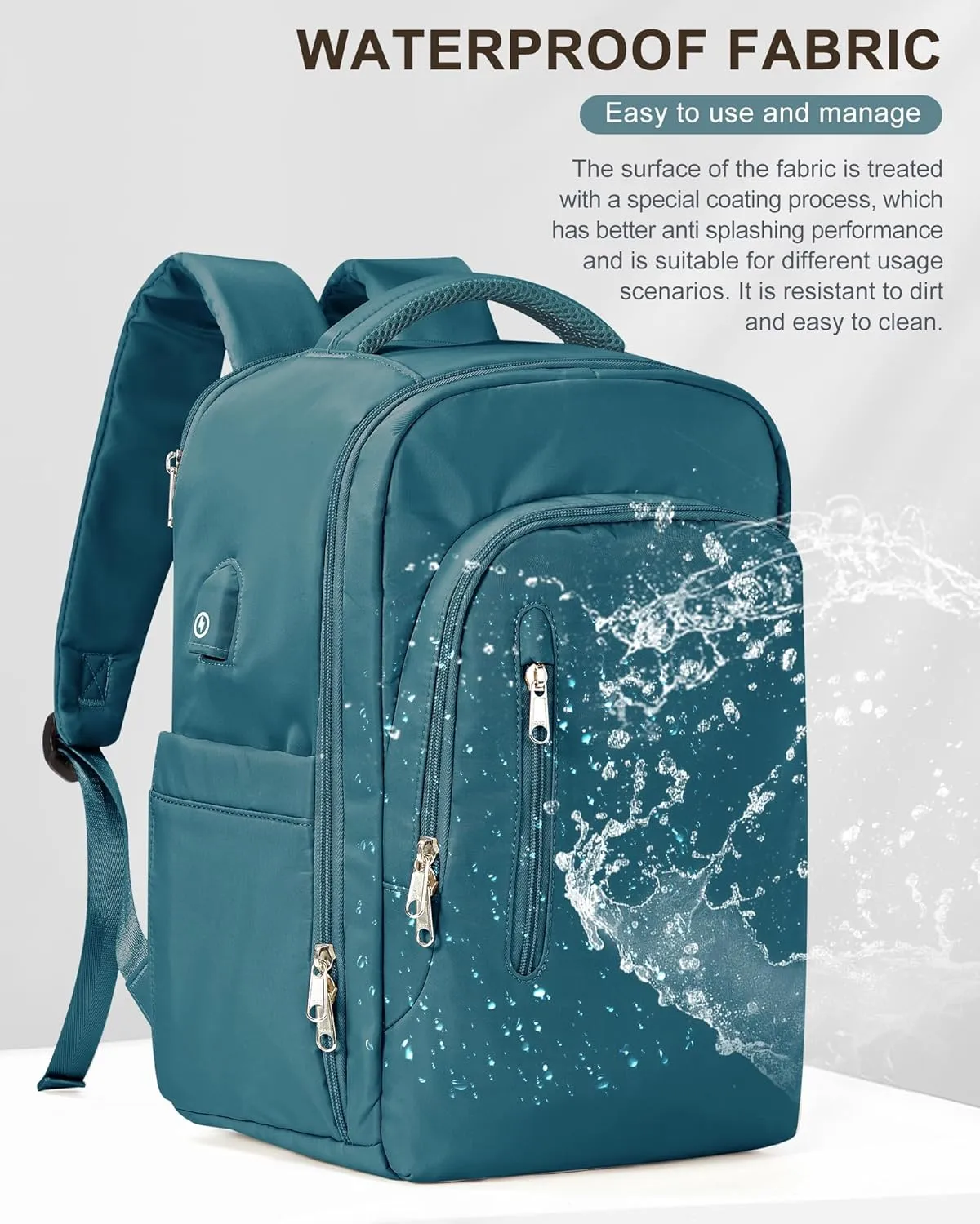 VGCUB Large Travel Backpack,Waterproof Laptop Carry on Backpack Purse for Women Men,Gym Hiking Backpack Personal Item Size Casual Daypack Work Business Backpack With USB Charging Port,Peacock Blue