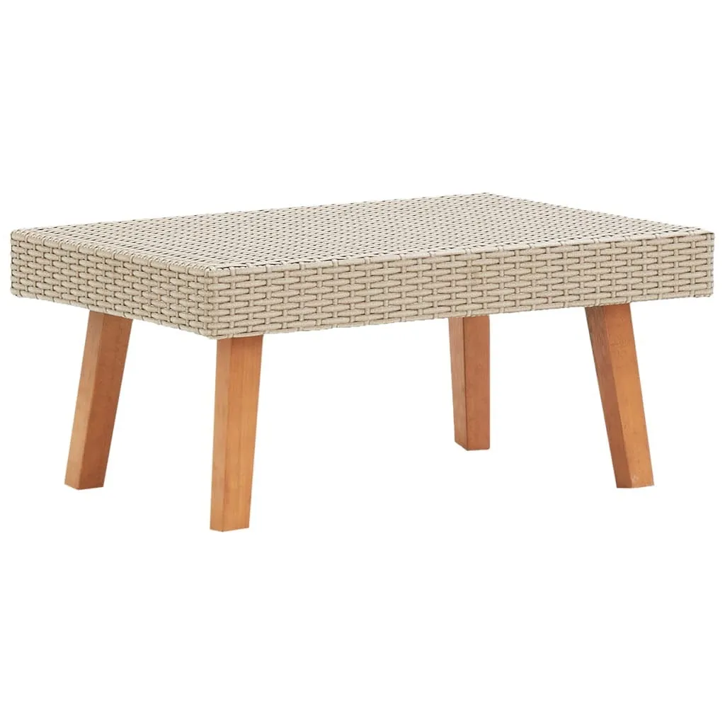 vidaXL Coffee Table Beige PE Rattan Medium Lightweight Coffee Table