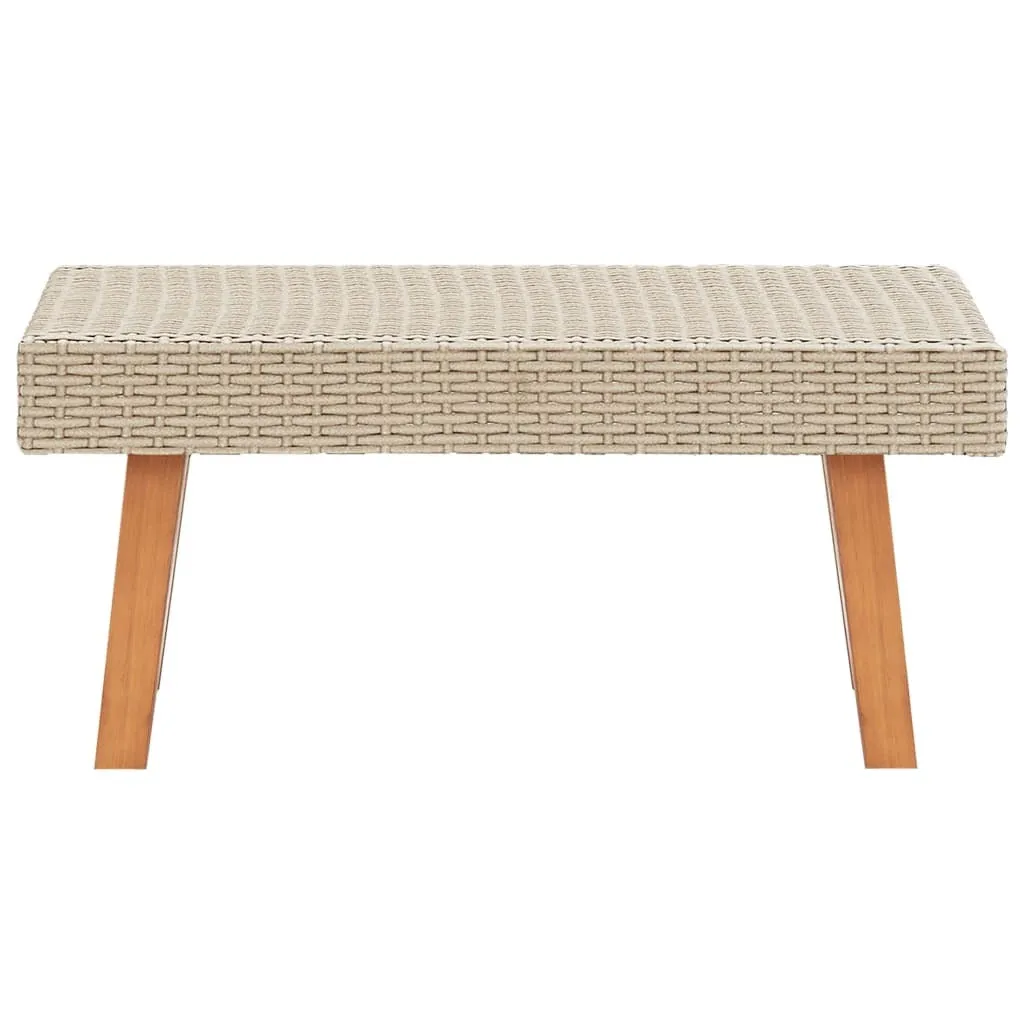 vidaXL Coffee Table Beige PE Rattan Medium Lightweight Coffee Table