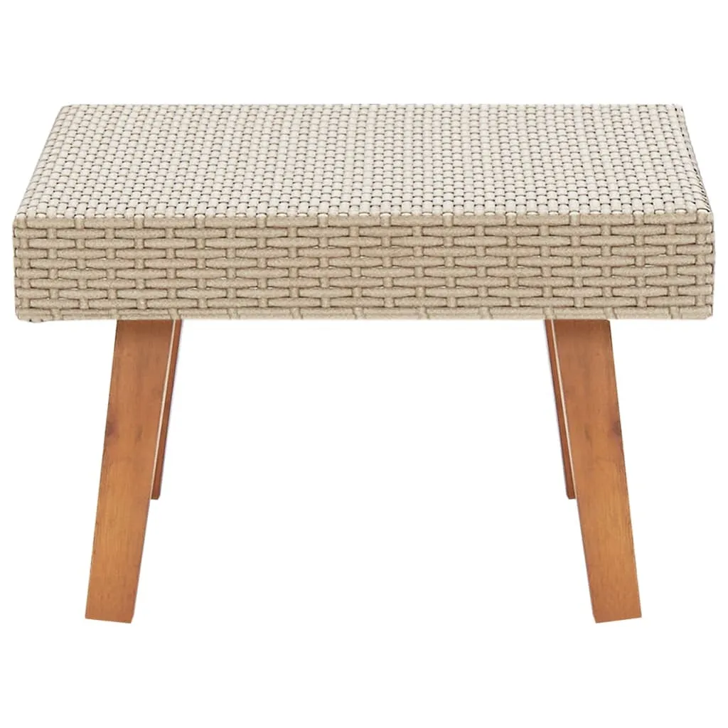 vidaXL Coffee Table Beige PE Rattan Medium Lightweight Coffee Table
