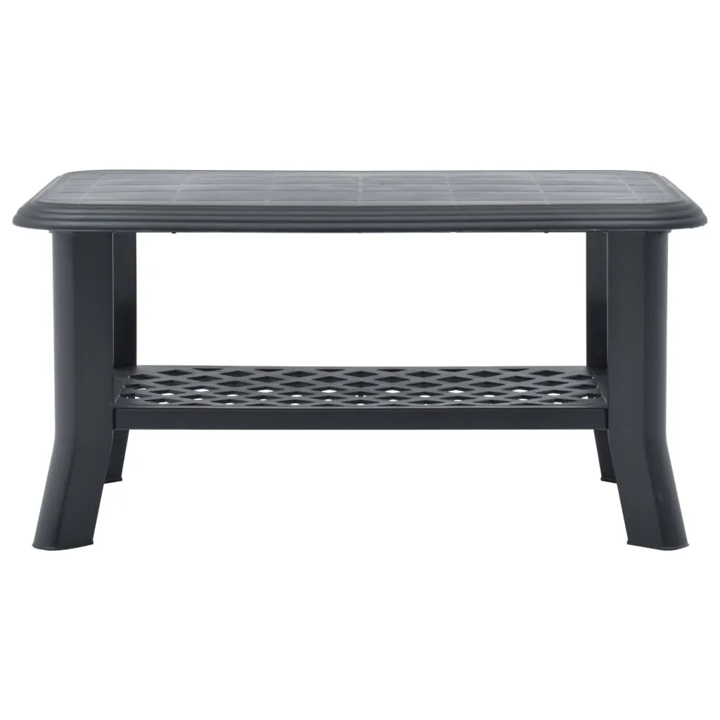 vidaXL Coffee Table Plastic Couch Accent Side Table White/Green/Anthracite