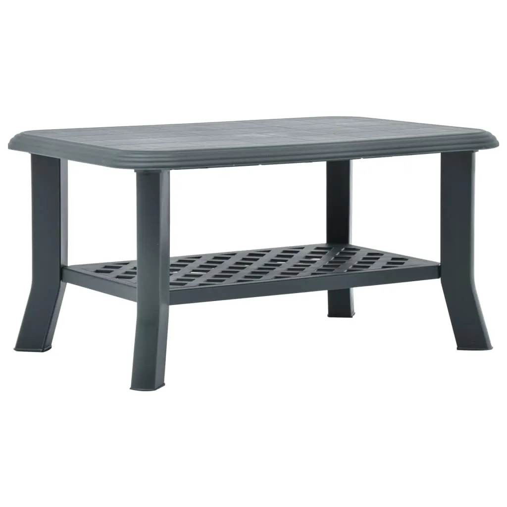 vidaXL Coffee Table Plastic Couch Accent Side Table White/Green/Anthracite