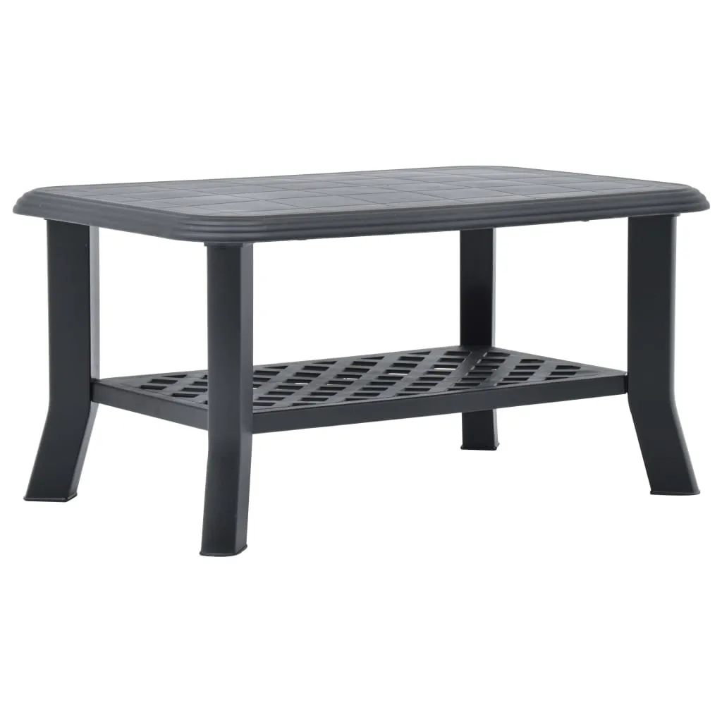 vidaXL Coffee Table Plastic Couch Accent Side Table White/Green/Anthracite