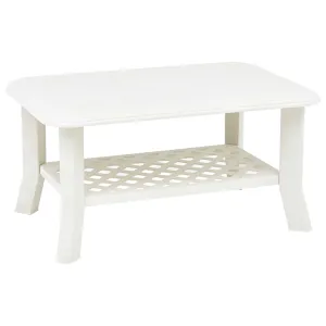 vidaXL Coffee Table Plastic Couch Accent Side Table White/Green/Anthracite