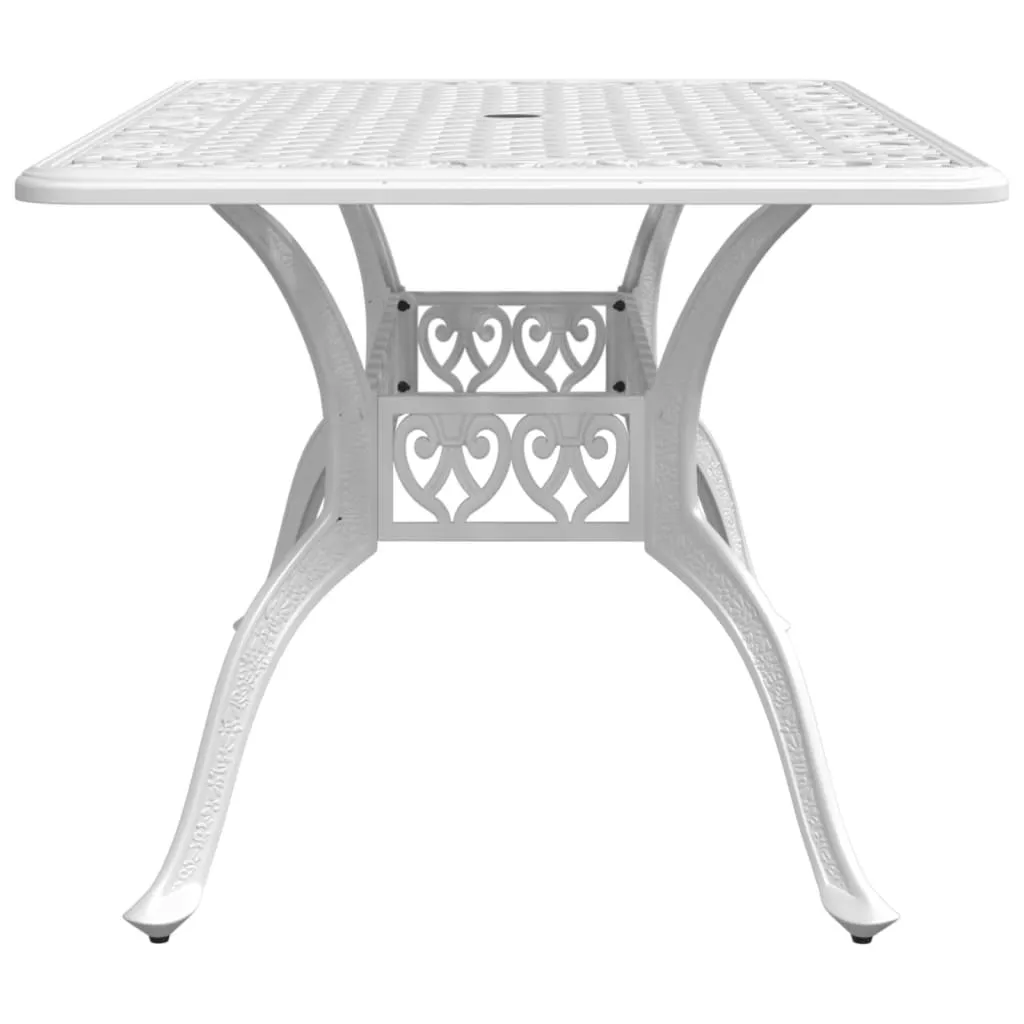 vidaXL Patio Table White 59.1"x35.4"x28.3" Cast Aluminum