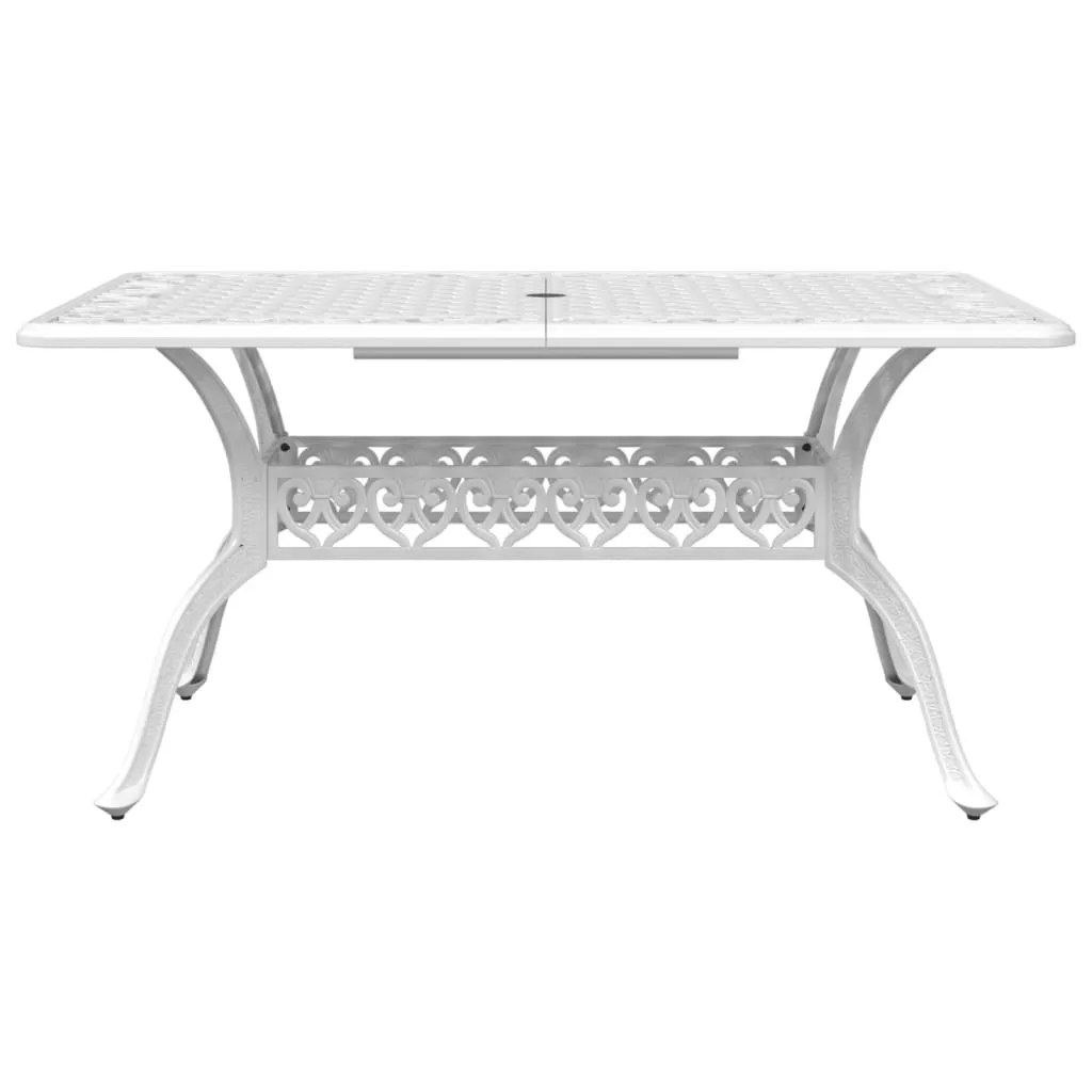 vidaXL Patio Table White 59.1"x35.4"x28.3" Cast Aluminum