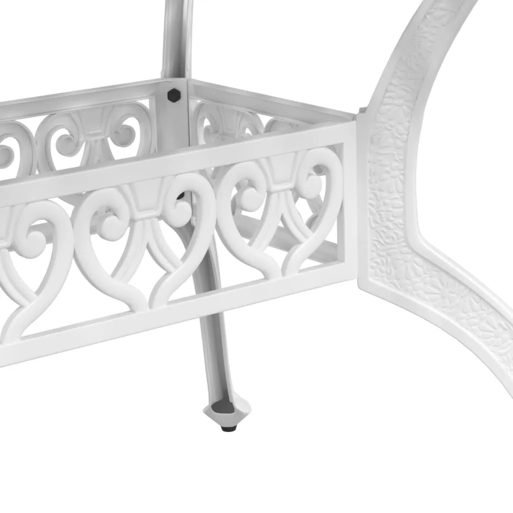 vidaXL Patio Table White 59.1"x35.4"x28.3" Cast Aluminum