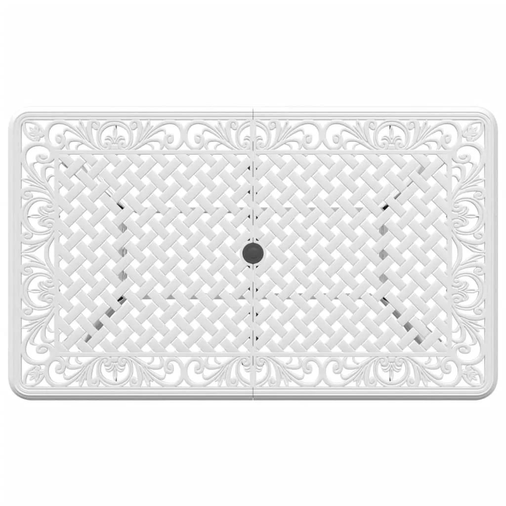 vidaXL Patio Table White 59.1"x35.4"x28.3" Cast Aluminum