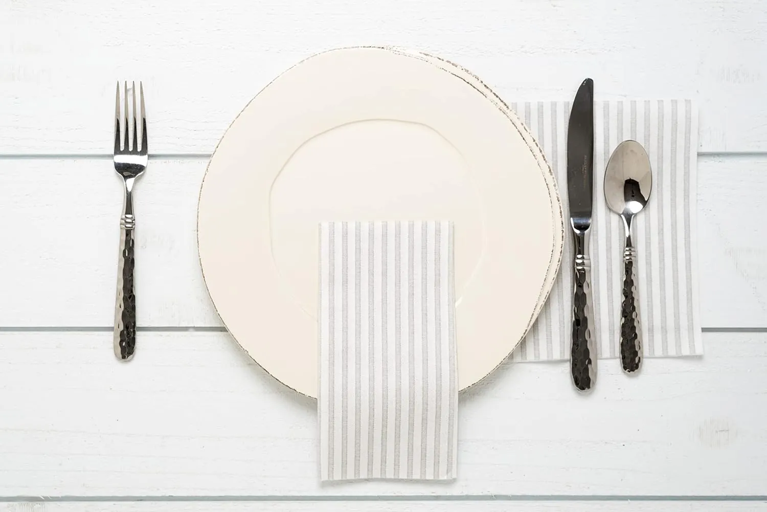 Vietri Martellato 5-Piece Place Setting - Handmade 18/10 Stainless Steel Utensils Set