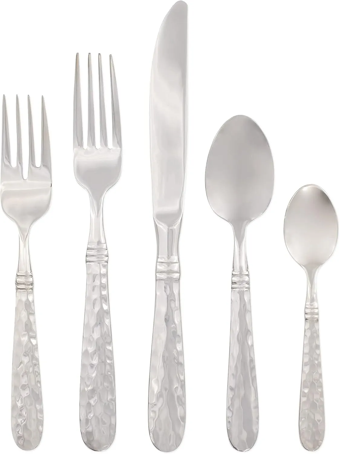 Vietri Martellato 5-Piece Place Setting - Handmade 18/10 Stainless Steel Utensils Set