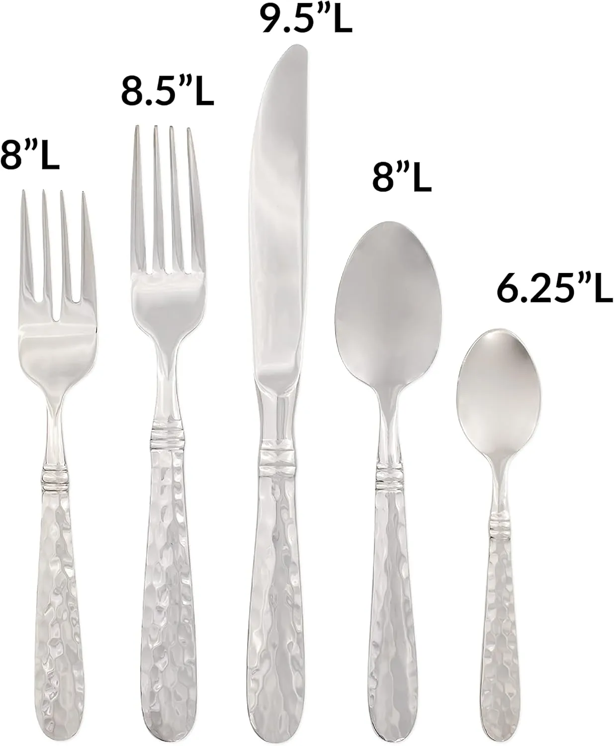 Vietri Martellato 5-Piece Place Setting - Handmade 18/10 Stainless Steel Utensils Set