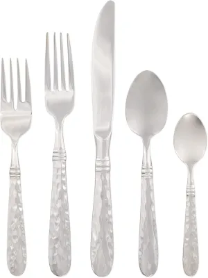 Vietri Martellato 5-Piece Place Setting - Handmade 18/10 Stainless Steel Utensils Set